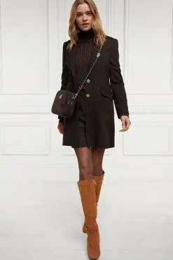 Holland Cooper Highgrove Coat Chocolate Herringbone Online