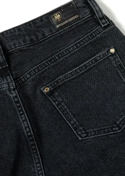 Holland Cooper High Rise Denim Short Washed Black Outlet