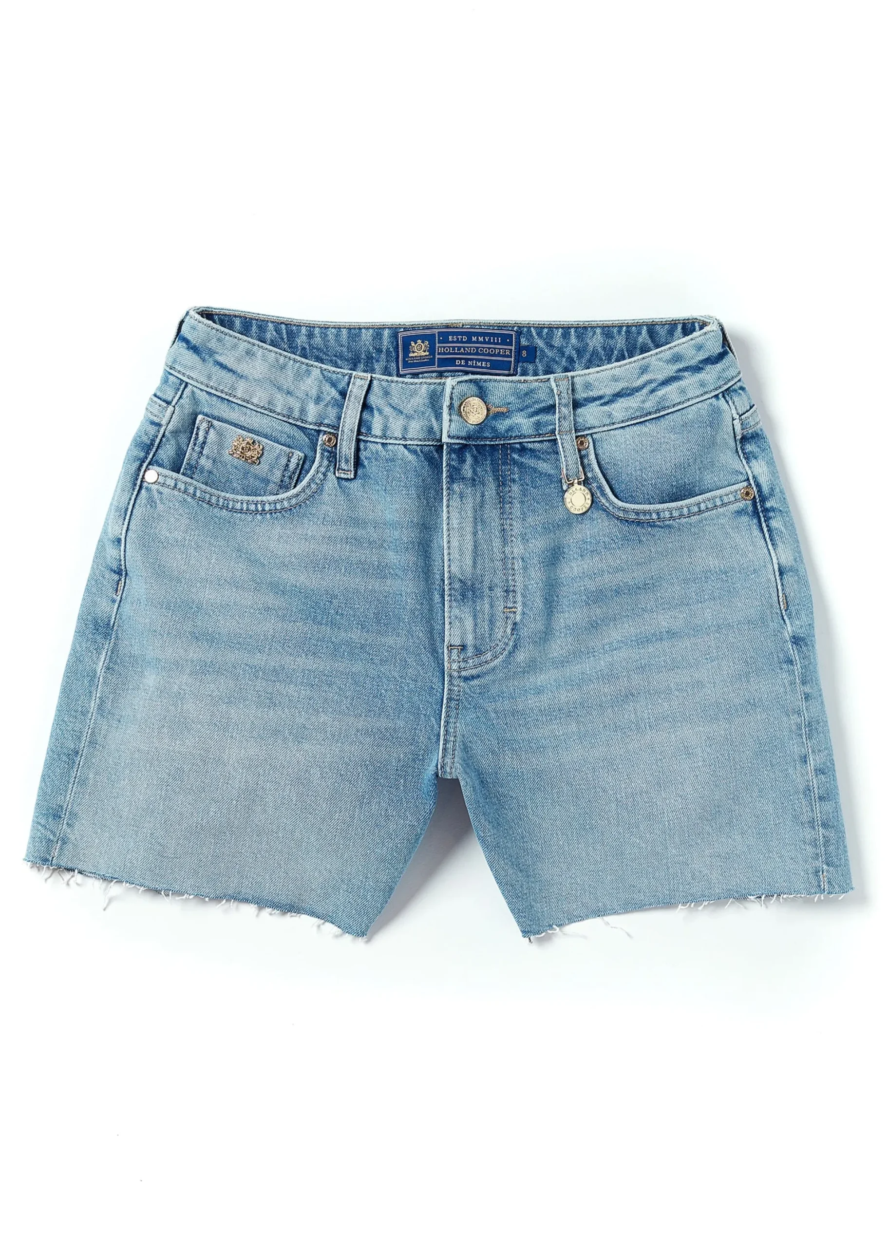 Holland Cooper High Rise Denim Short Vintage Indigo Outlet