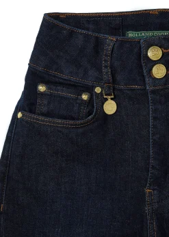 Holland Cooper High Rise Flared Jean Deep Indigo New