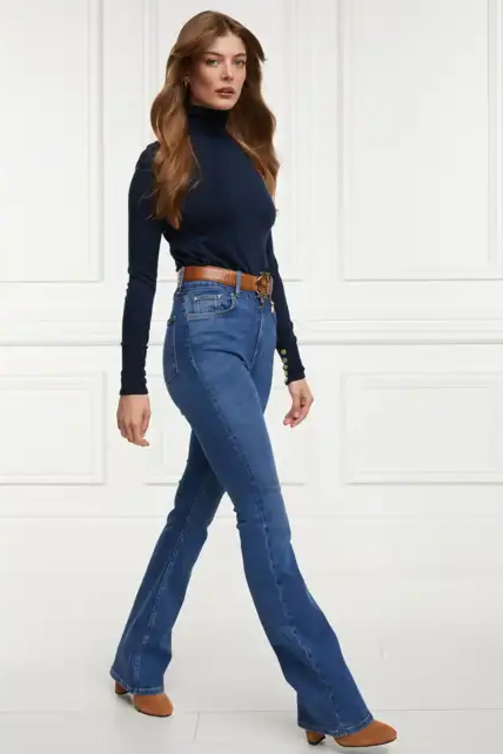 Holland Cooper High Rise Flared Jean Denim Sale