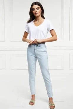 Holland Cooper High Rise Slim Jean Light Stone Wash Outlet