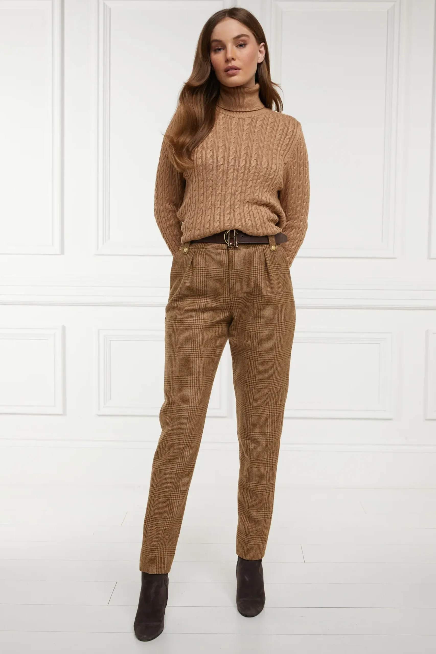 Holland Cooper High Waisted Peg Trouser Tawny Discount