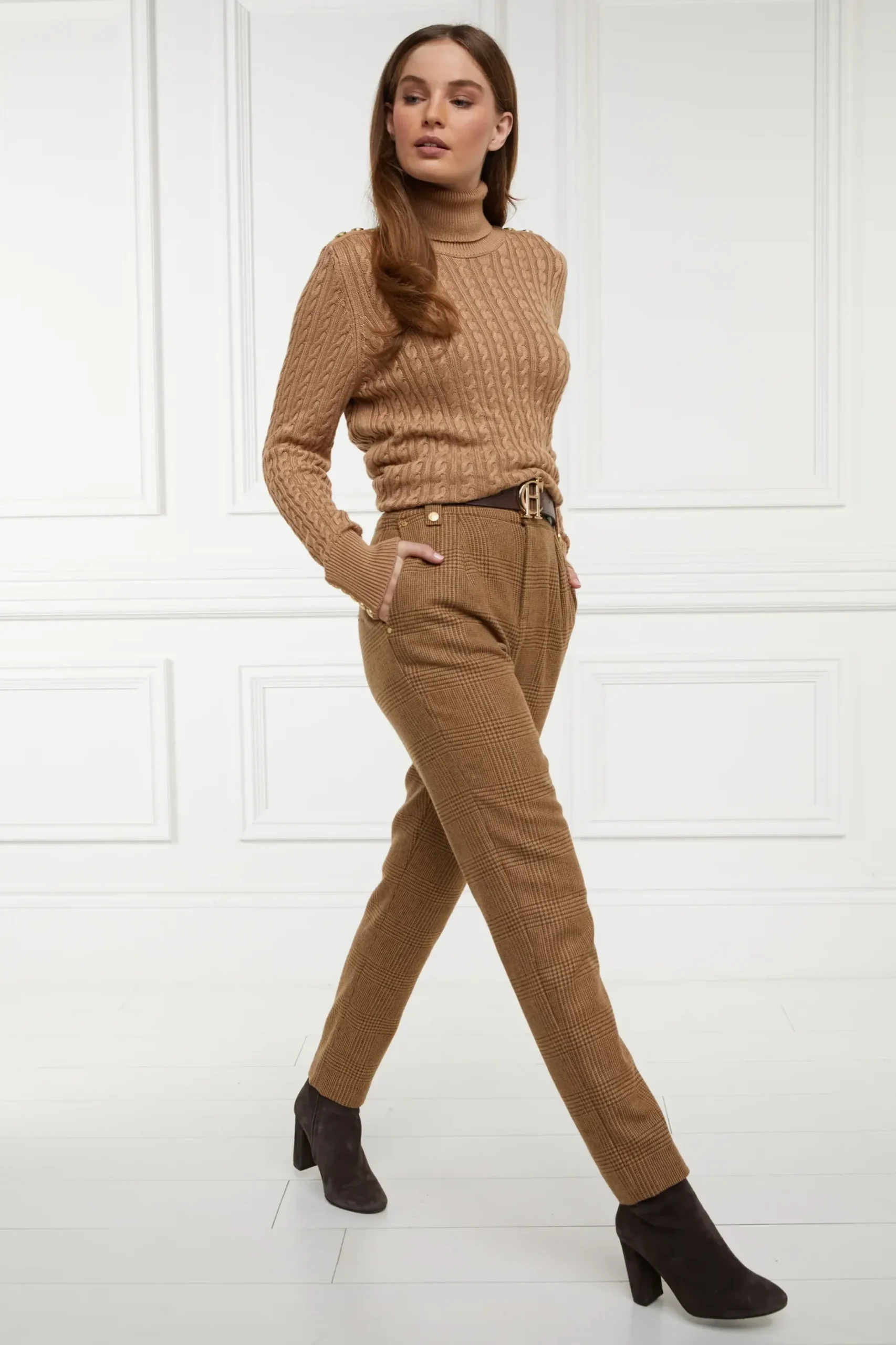Holland Cooper High Waisted Peg Trouser Tawny Discount