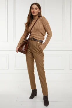 Holland Cooper High Waisted Peg Trouser Tawny Discount
