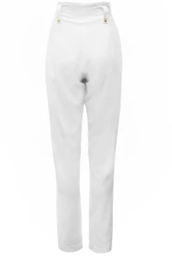 Holland Cooper High Waisted Peg Trouser Oyster Linen Hot