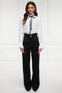 Holland Cooper High Waisted Straight Trouser Black Barathea Online