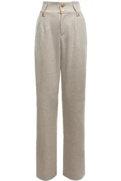 Holland Cooper High Waisted Straight Trouser Oatmeal