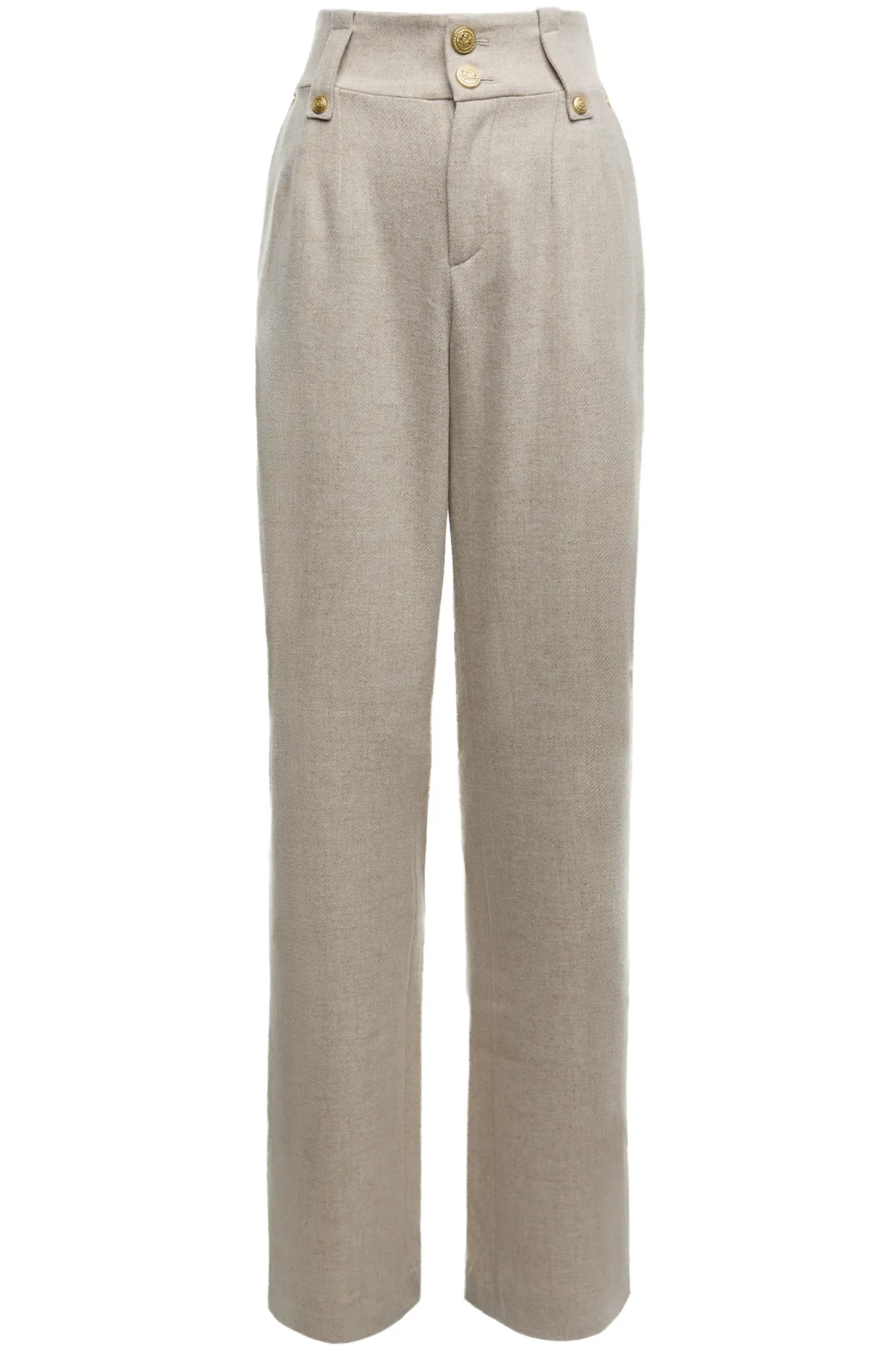 Holland Cooper High Waisted Straight Trouser Oatmeal