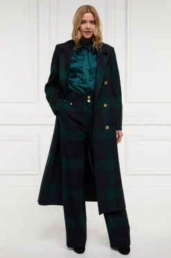 Holland Cooper High Waisted Straight Trouser Blackwatch Discount