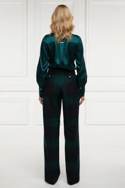 Holland Cooper High Waisted Straight Trouser Blackwatch Discount