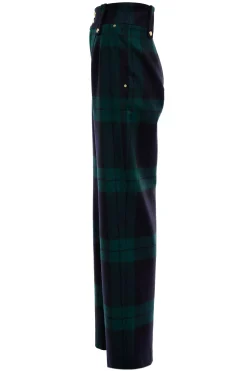 Holland Cooper High Waisted Straight Trouser Blackwatch Discount