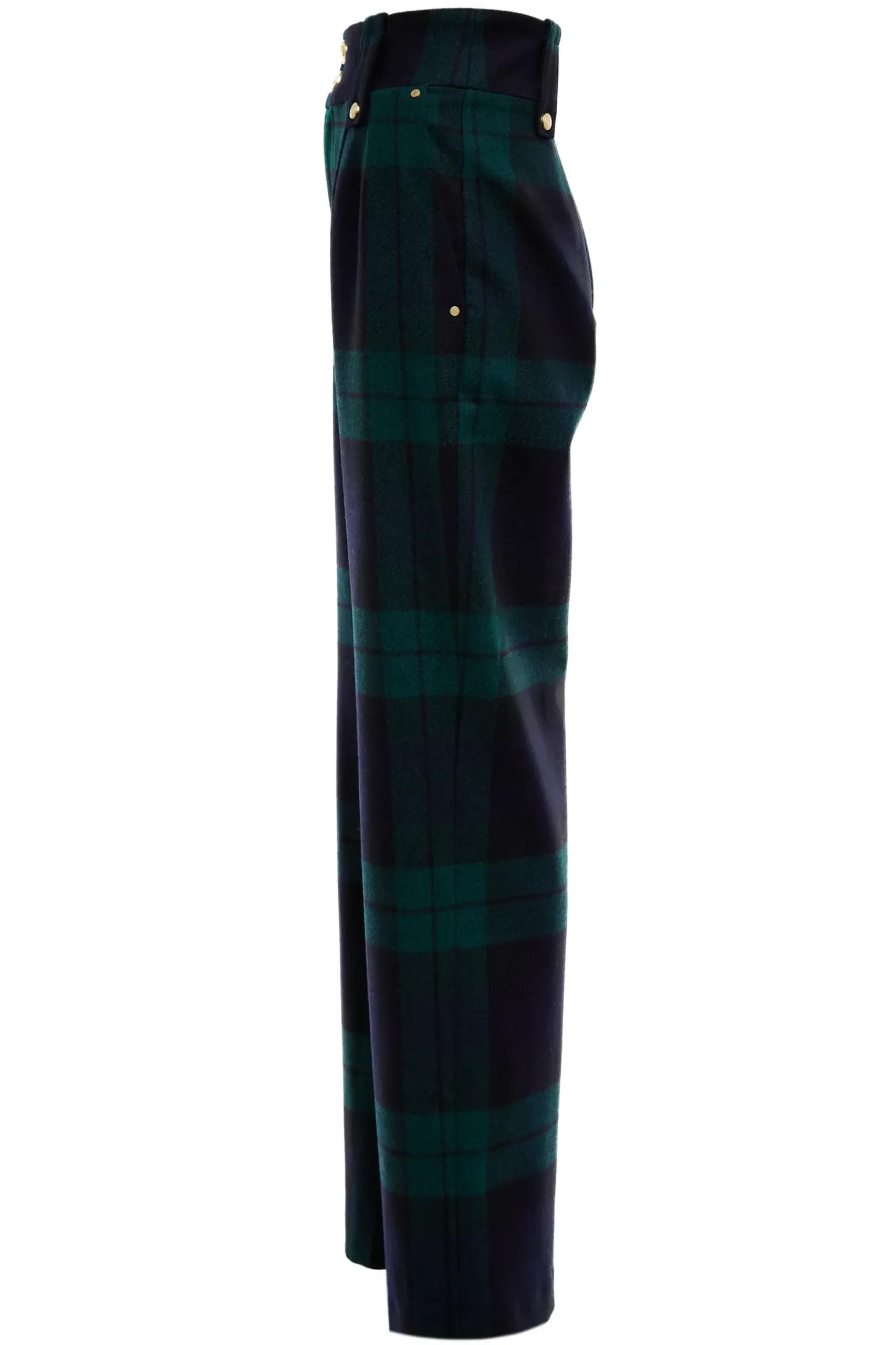 Holland Cooper High Waisted Straight Trouser Blackwatch Discount