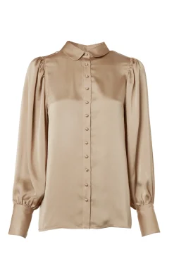 Holland Cooper Isla Satin Shirt Champagne New