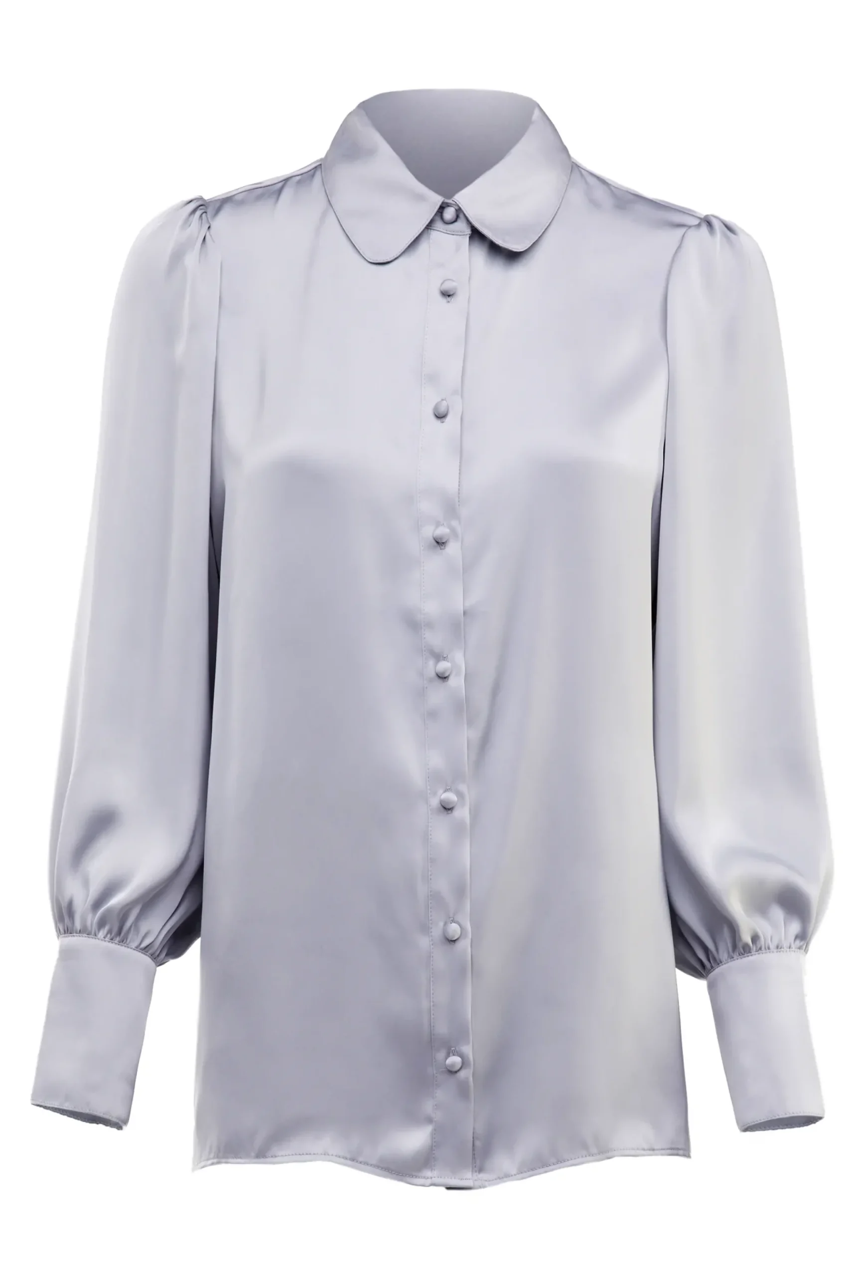 Holland Cooper Isla Satin Shirt Silver Grey