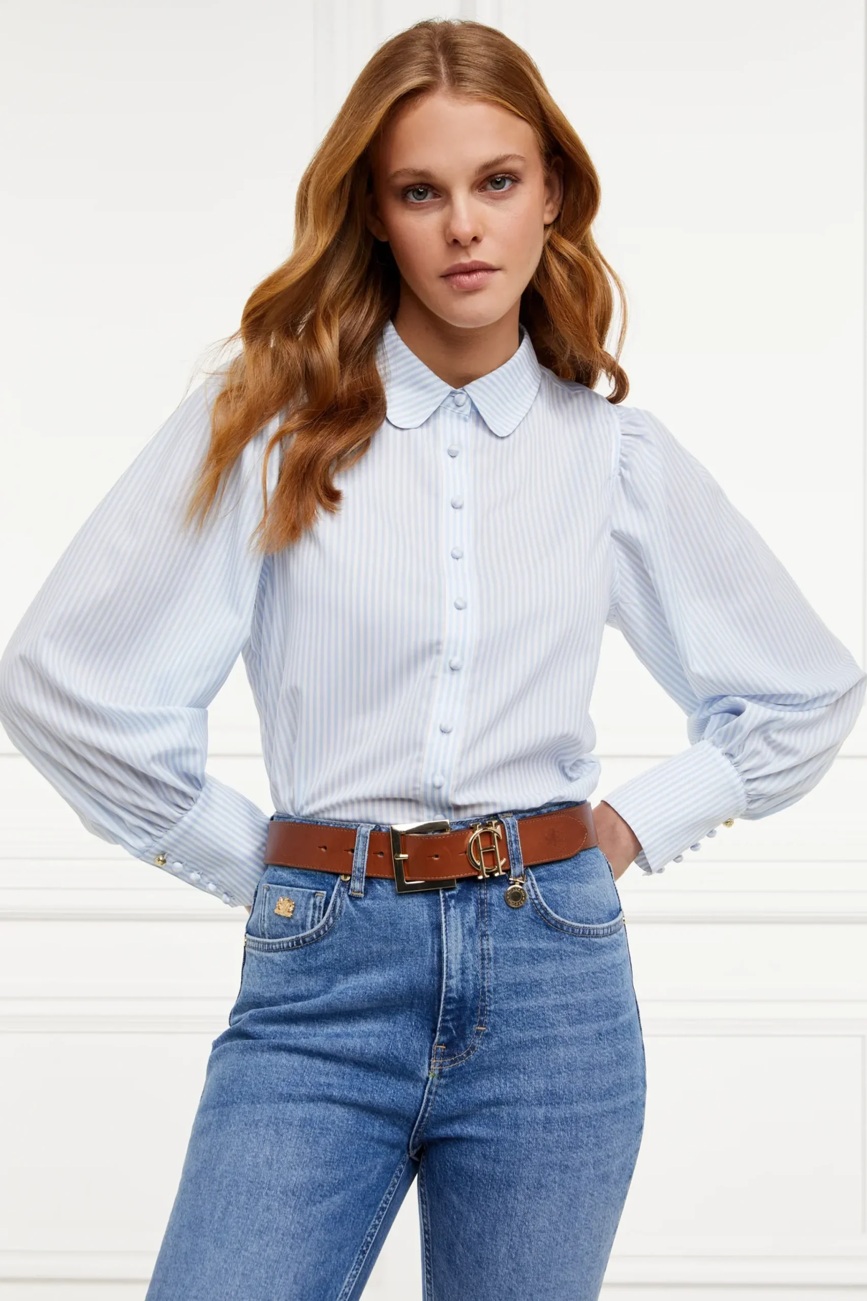 Holland Cooper Isla Shirt Sky Stripe