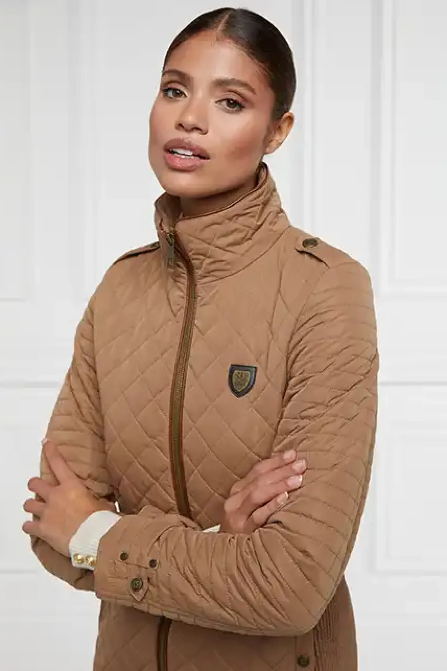 Holland Cooper Juliana Quilted Jacket Coffee Clearance