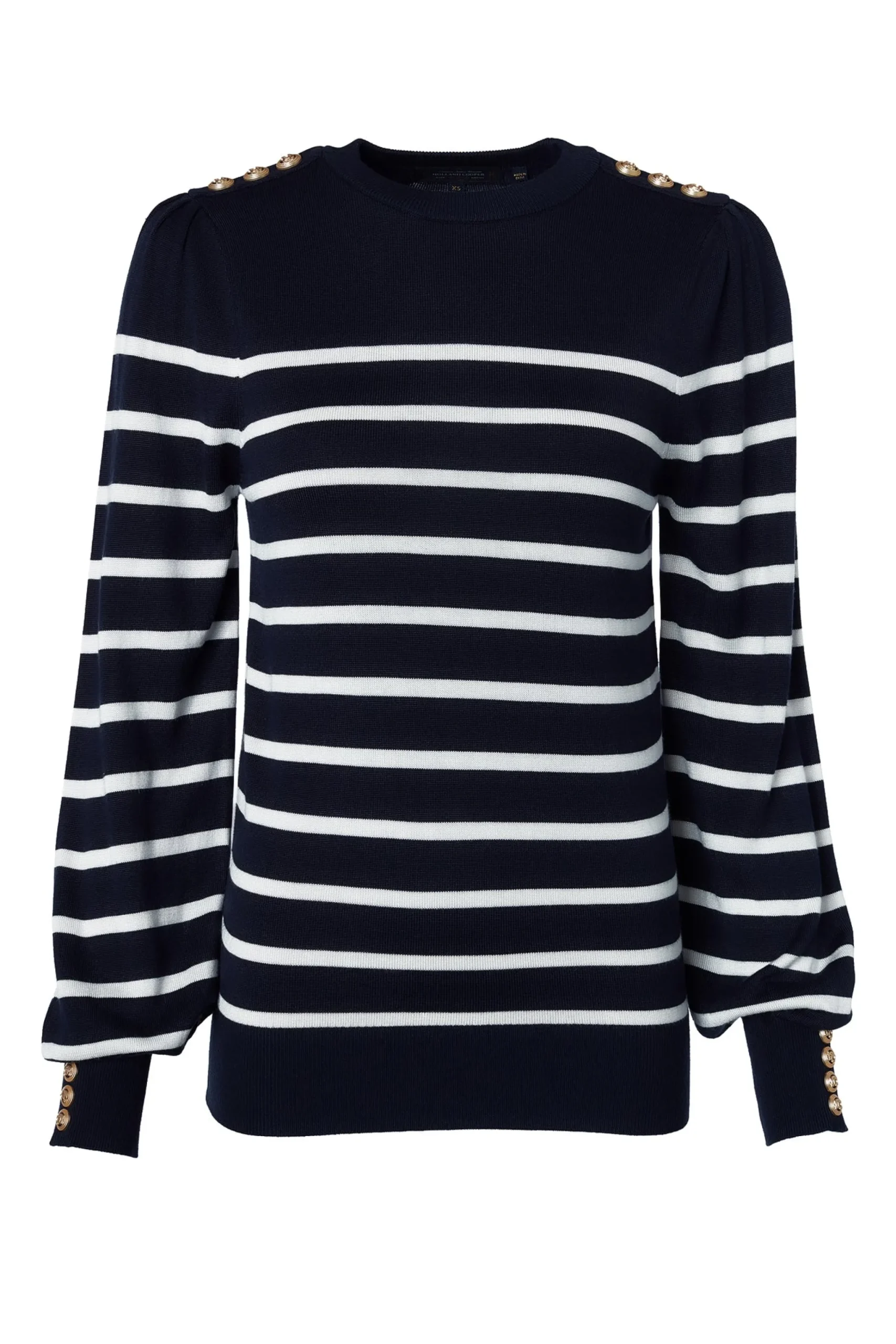 Holland Cooper Kelsie Crew Neck Knit Ink Navy Stripe Online