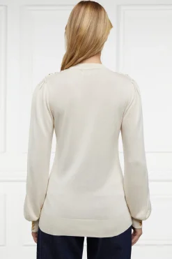 Holland Cooper Kelsie Crew Neck Knit Almond Discount