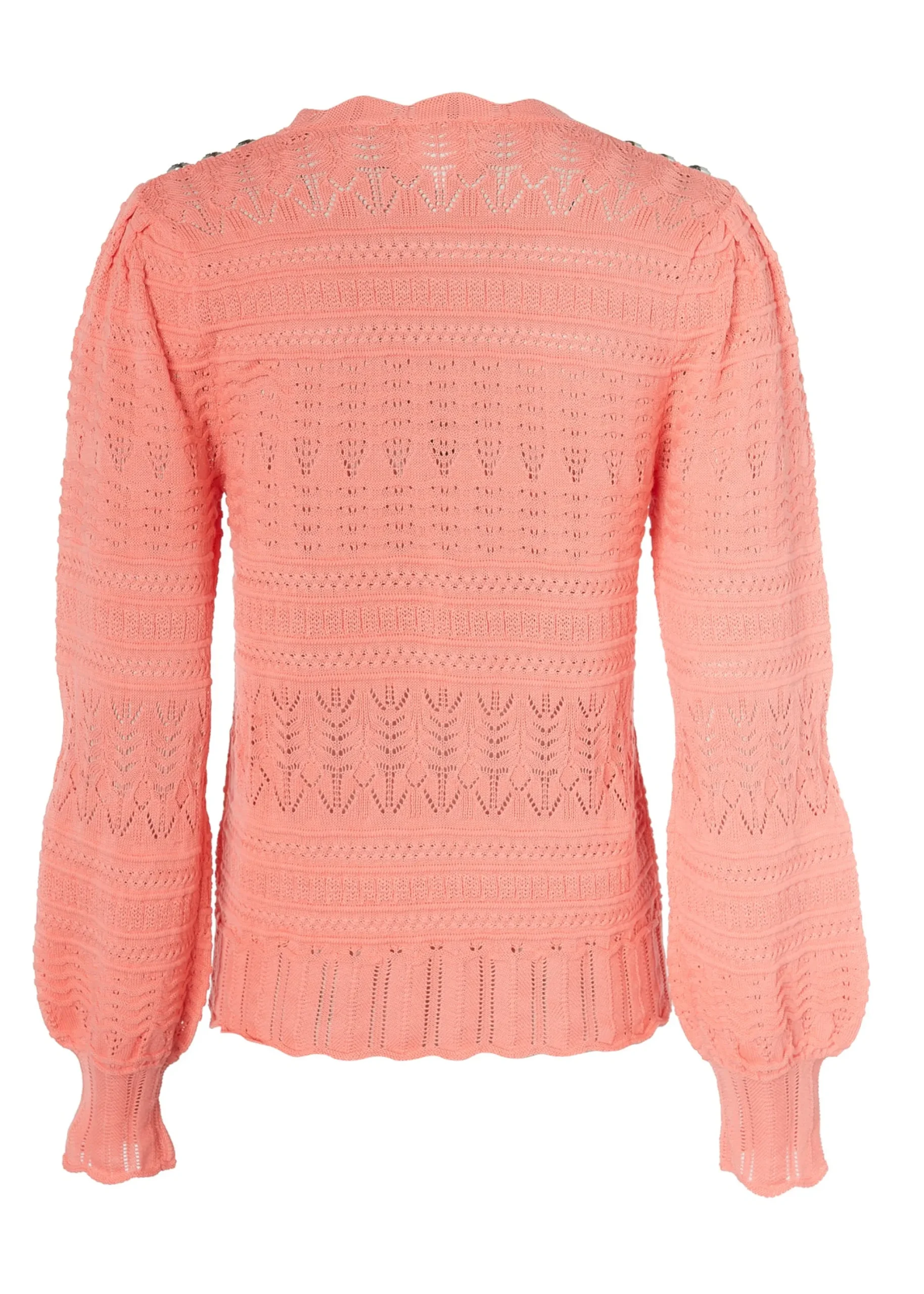 Holland Cooper Kelsie Pointelle Knit Coral Discount