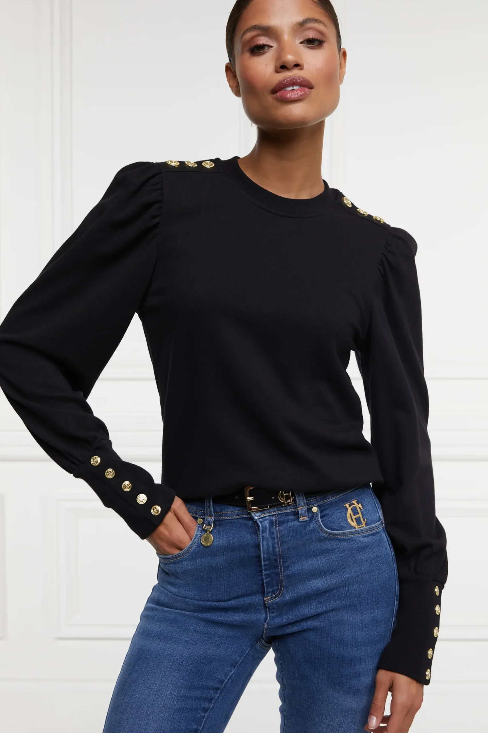 Holland Cooper Kelso Crew Black Outlet