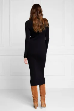 Holland Cooper Kensington Midi Jumper Dress Black New