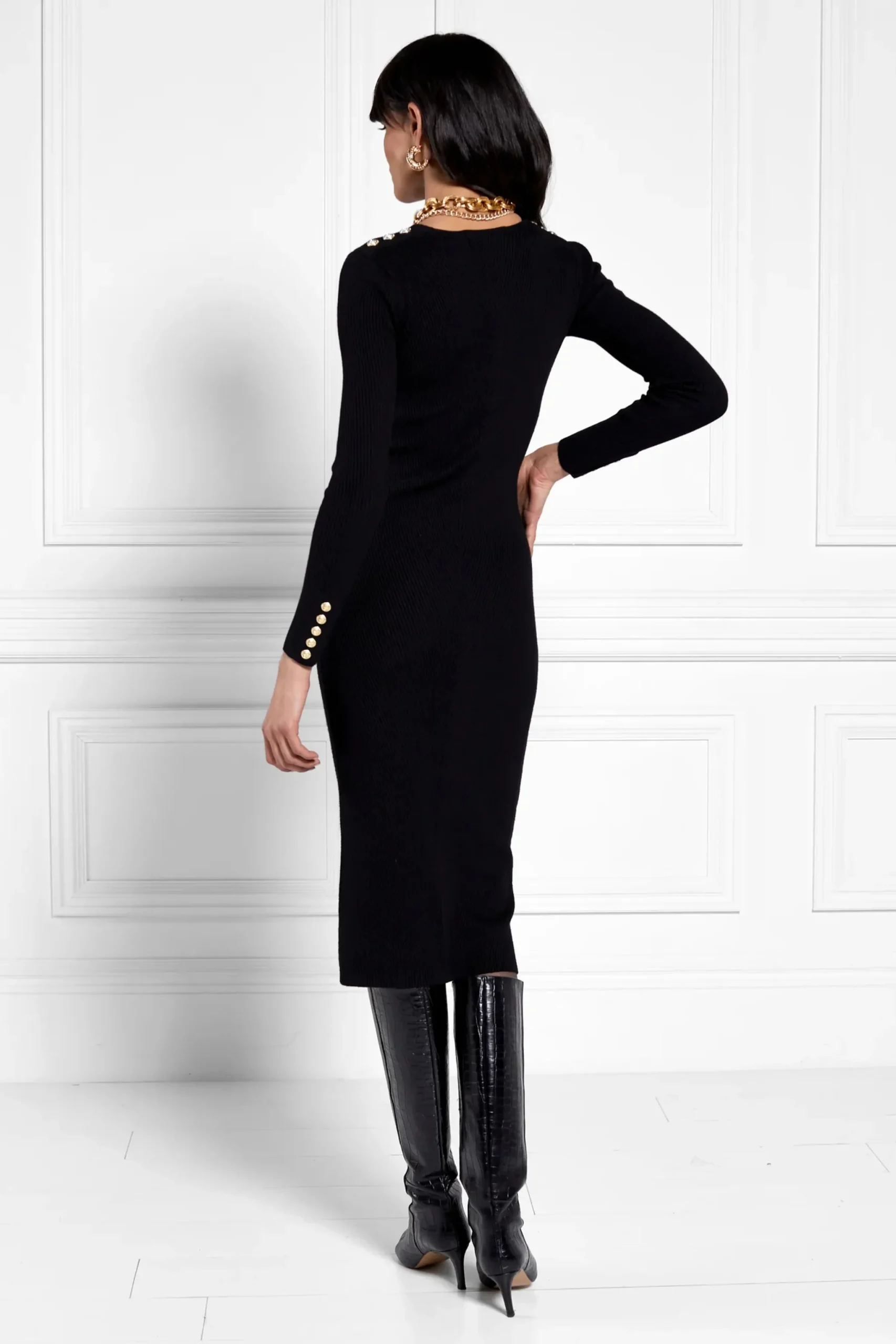Holland Cooper Kensington V-Neck Midi Dress New