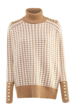 Holland Cooper Kingsbury Cape Knit Camel Houndstooth Online