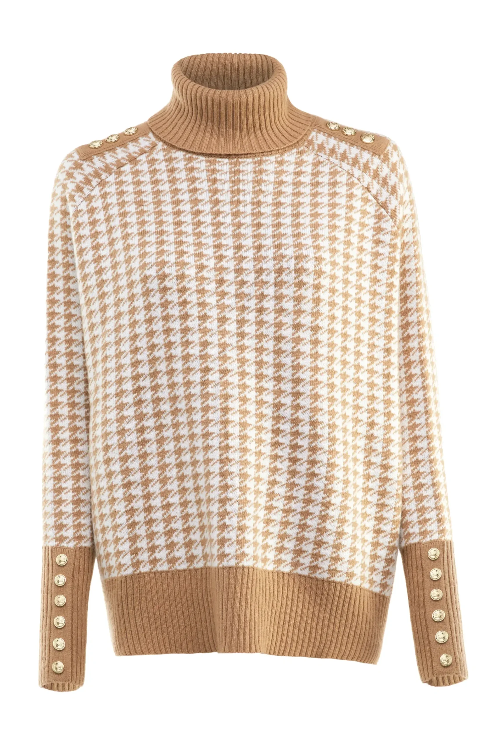 Holland Cooper Kingsbury Cape Knit Camel Houndstooth Online