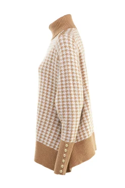 Holland Cooper Kingsbury Cape Knit Camel Houndstooth Online