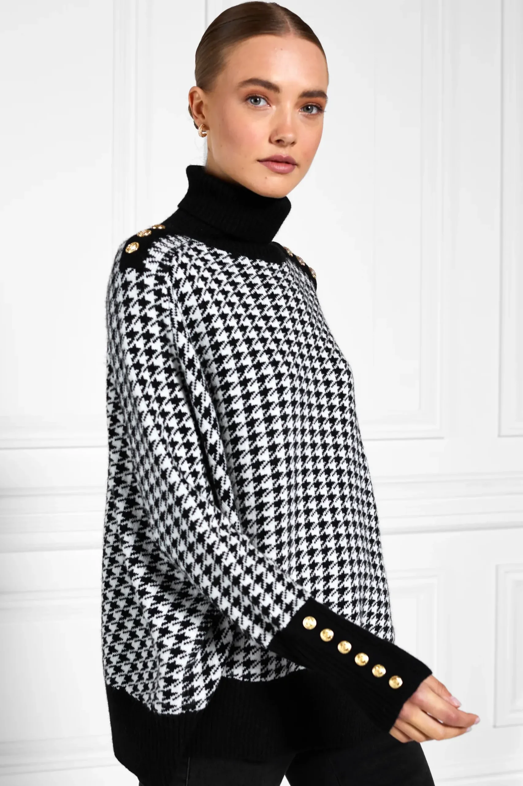 Holland Cooper Kingsbury Cape Knit Houndstooth Discount