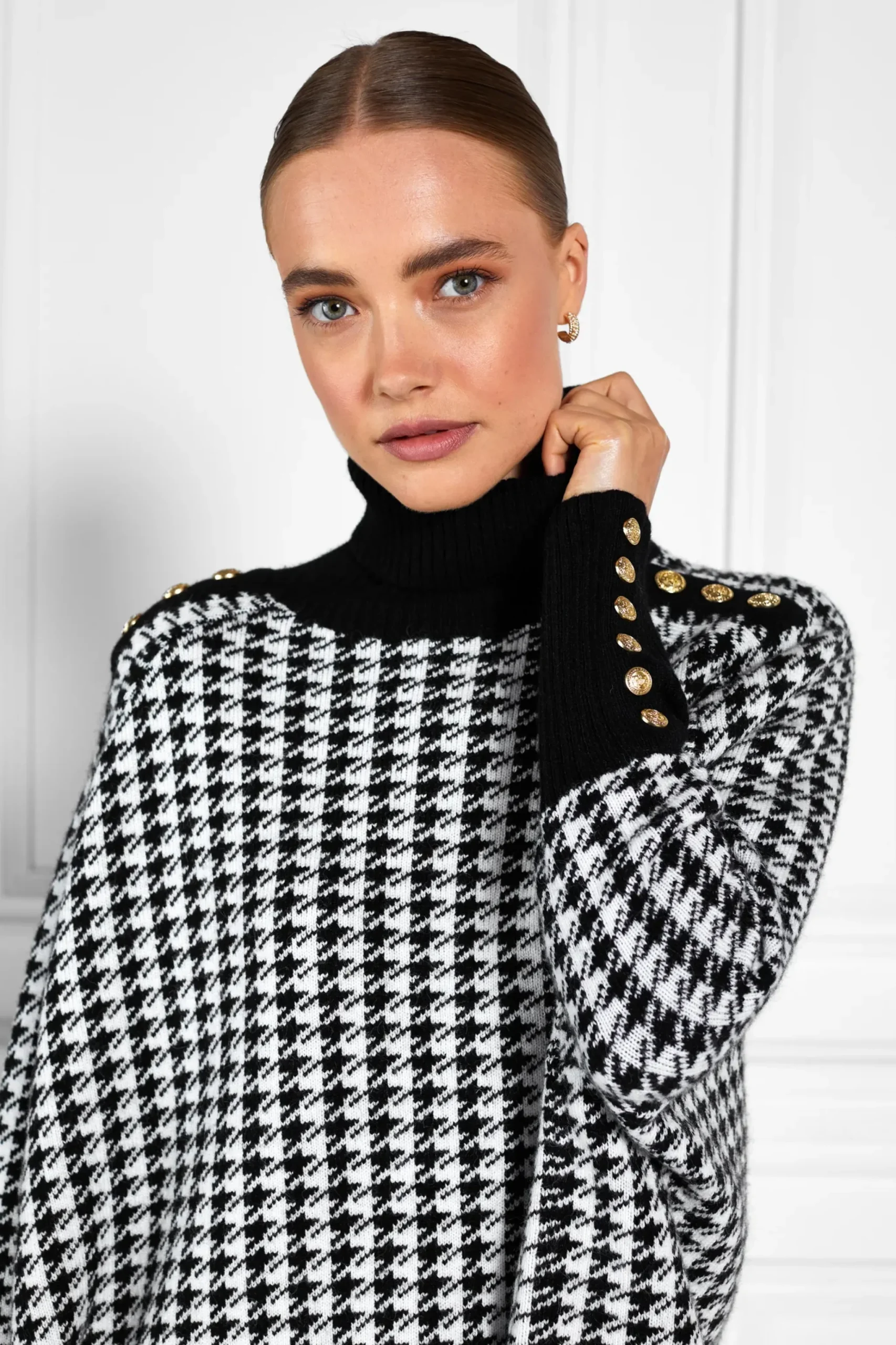 Holland Cooper Kingsbury Cape Knit Houndstooth Discount