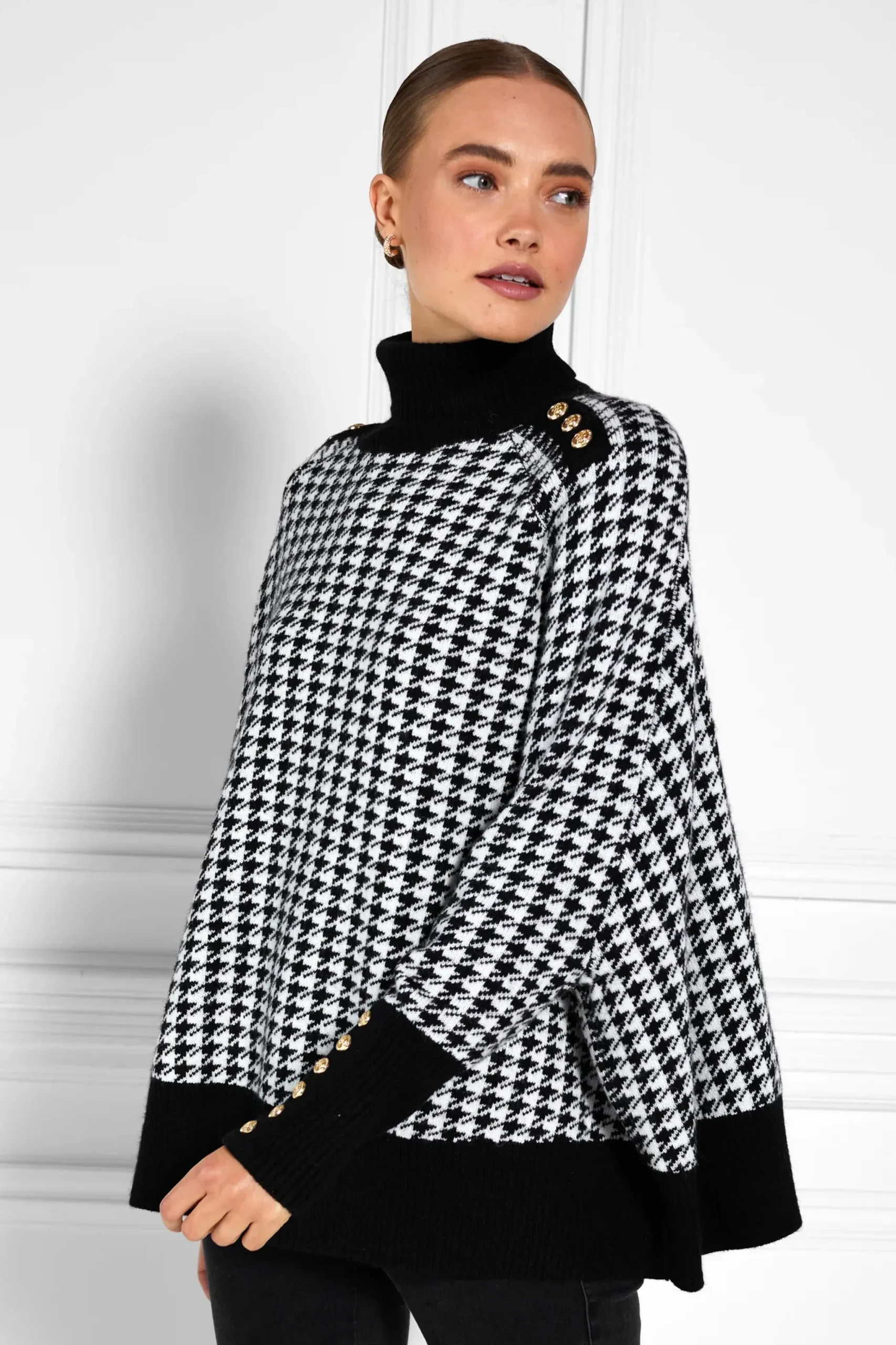 Holland Cooper Kingsbury Cape Knit Houndstooth Discount