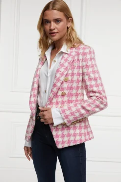 Holland Cooper Knightsbridge Blazer Pink Large Scale Houndstooth Best