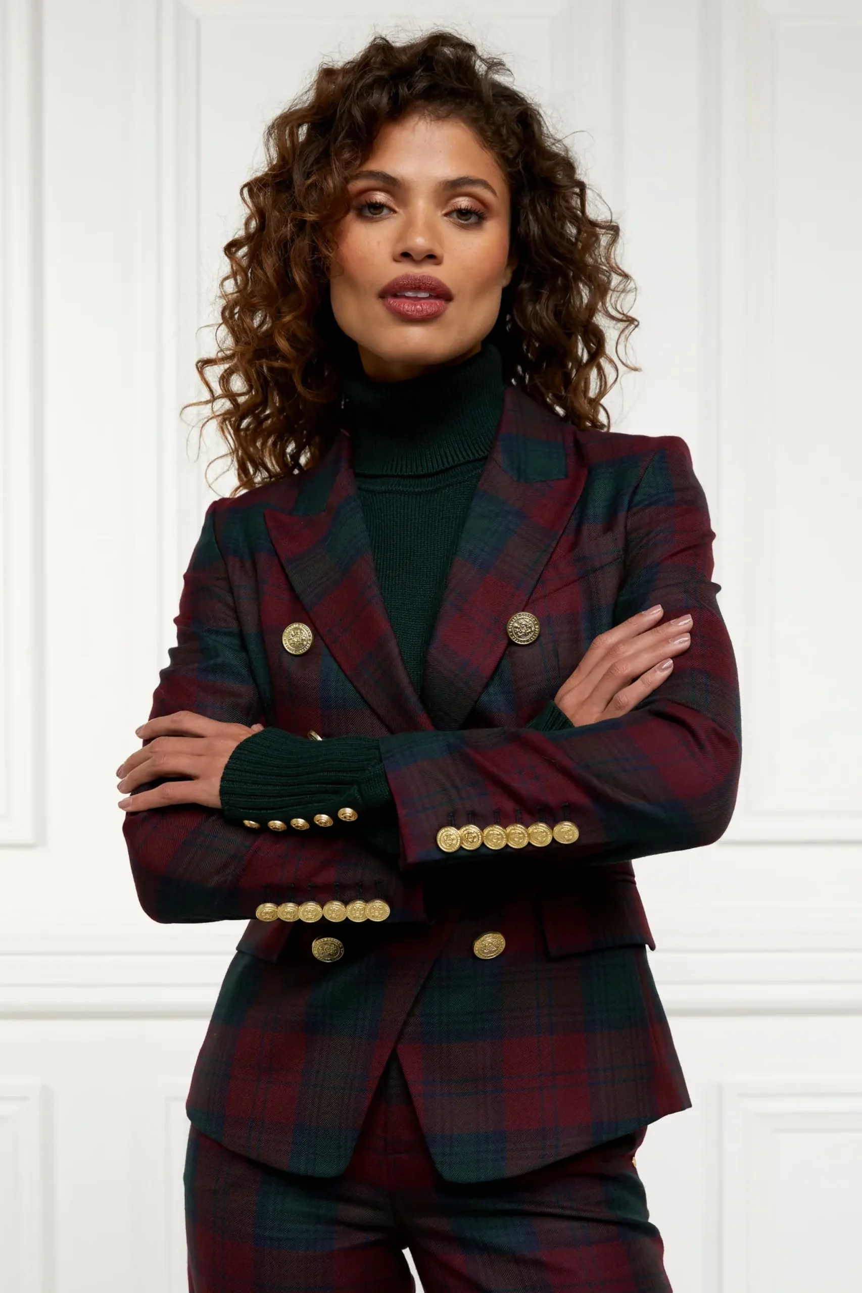 Holland Cooper Knightsbridge Blazer Mulberry Tartan Online