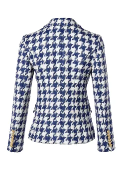 Holland Cooper Knightsbridge Blazer Large Scale Navy Houndstooth