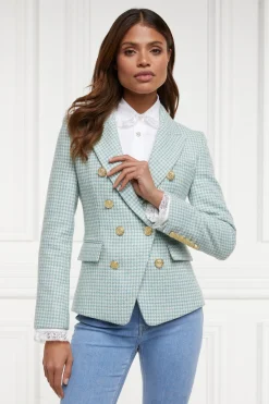 Holland Cooper Knightsbridge Blazer Teal Houndstooth Outlet