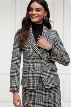 Holland Cooper Knightsbridge Blazer Large Scale Prince Of Wales Mono New