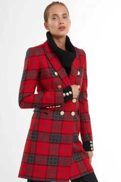 Holland Cooper Knightsbridge Coat Red Tartan Sale