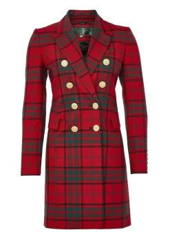 Holland Cooper Knightsbridge Coat Red Tartan Sale