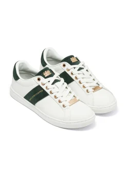 Holland Cooper Knightsbridge Court Trainer White Racing Green Hot