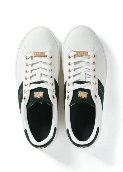Holland Cooper Knightsbridge Court Trainer White Racing Green Hot