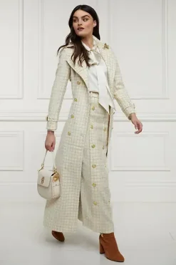 Holland Cooper Knightsbridge Maxi Skirt Ivory Sparkle Tweed