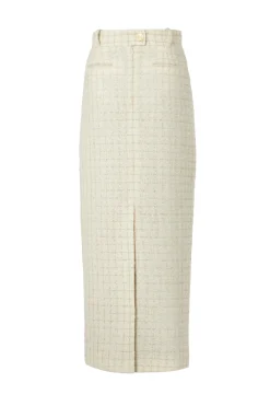 Holland Cooper Knightsbridge Maxi Skirt Ivory Sparkle Tweed