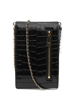 Holland Cooper Knightsbridge Phone Pouch Black Croc Sale