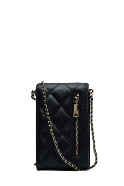 Holland Cooper Knightsbridge Phone Pouch Black Quilted