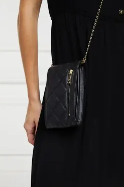 Holland Cooper Knightsbridge Phone Pouch Black Quilted