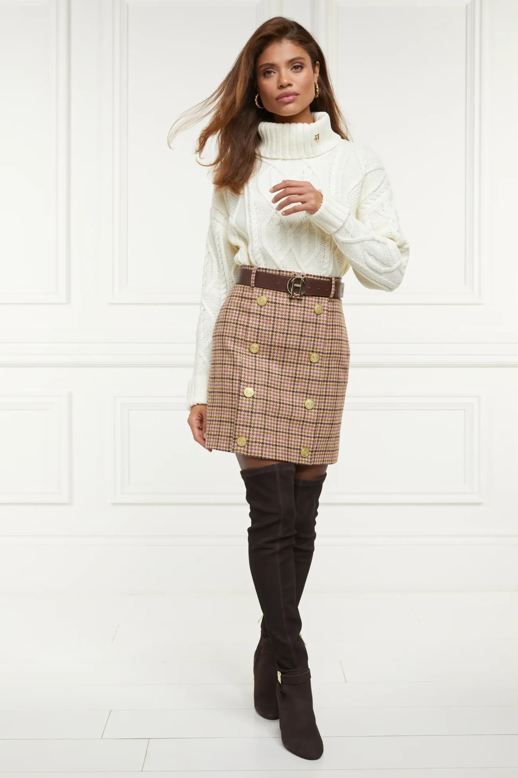 Holland Cooper Knightsbridge Skirt Sudeley Pink