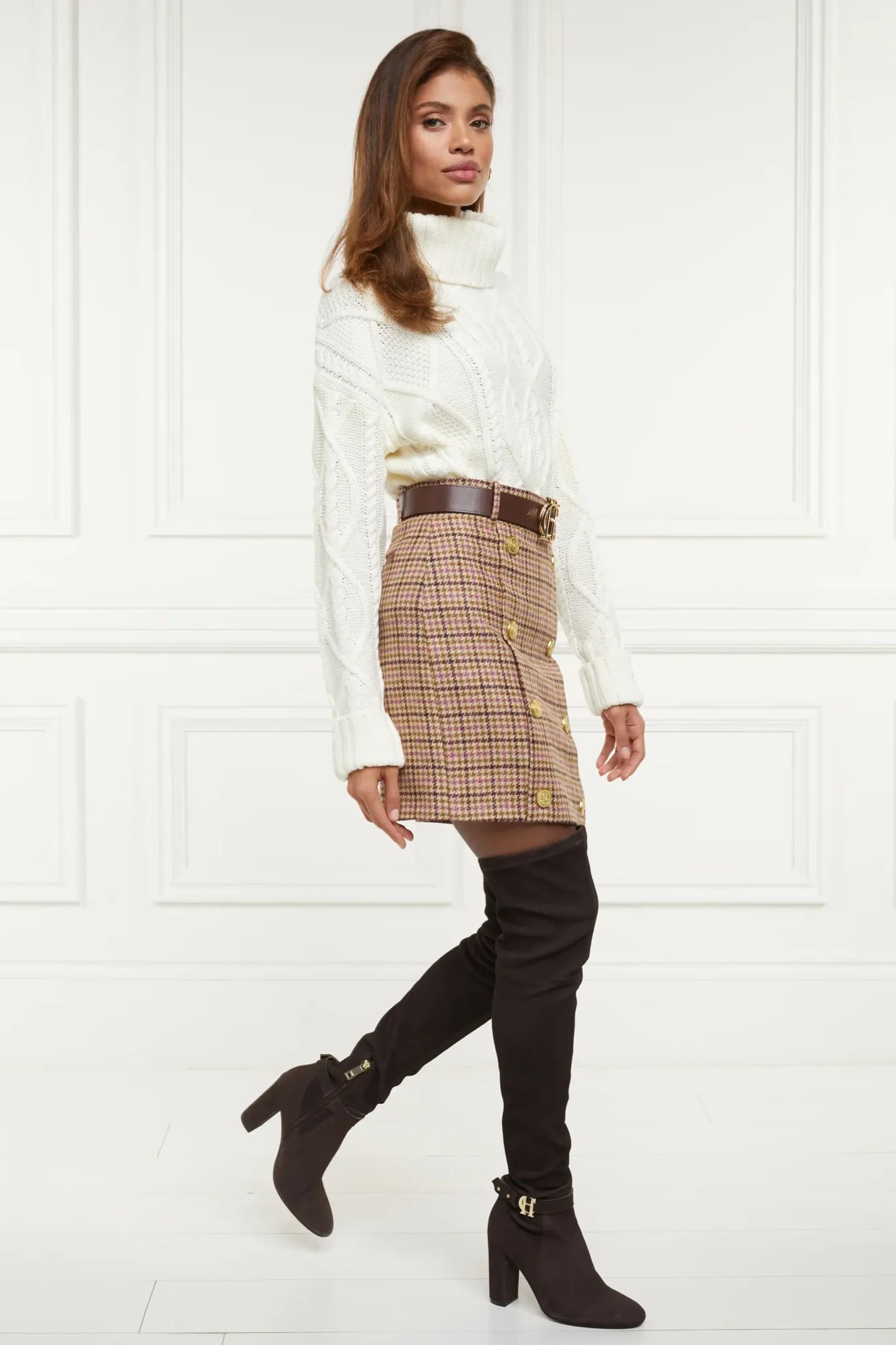 Holland Cooper Knightsbridge Skirt Sudeley Pink