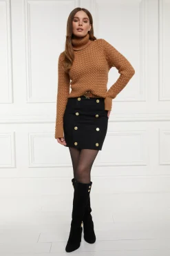 Holland Cooper Knightsbridge Skirt Soft Black Tan Online